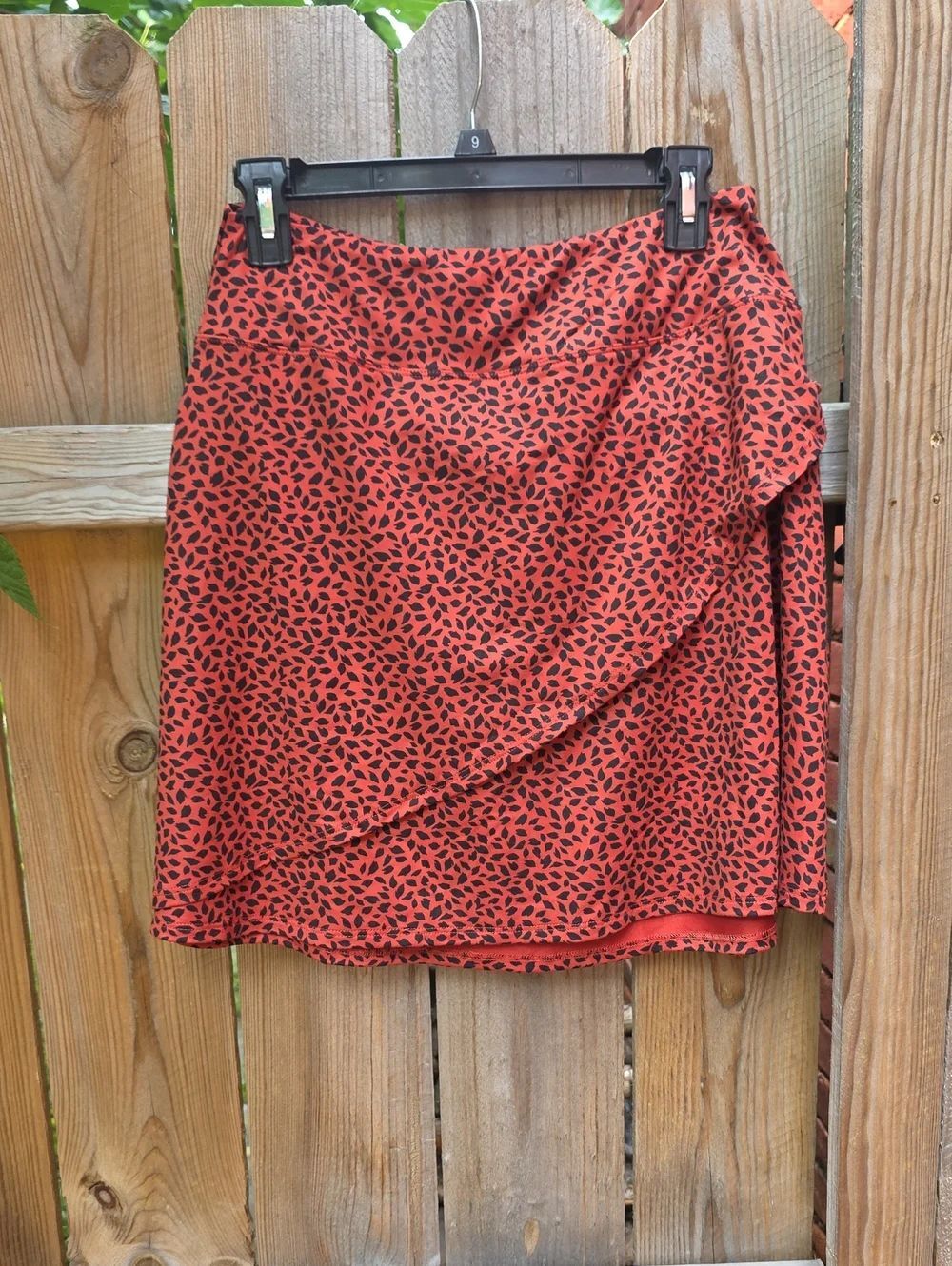 Red Printed Wrap Skirt